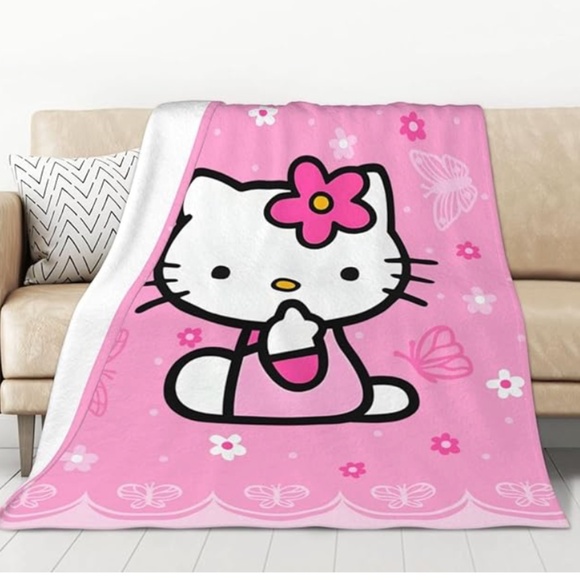 💕💕HELLO KITTY FLEECE BLANKET 60X50 - LIKE NEW💕💕 - Picture 1 of 10